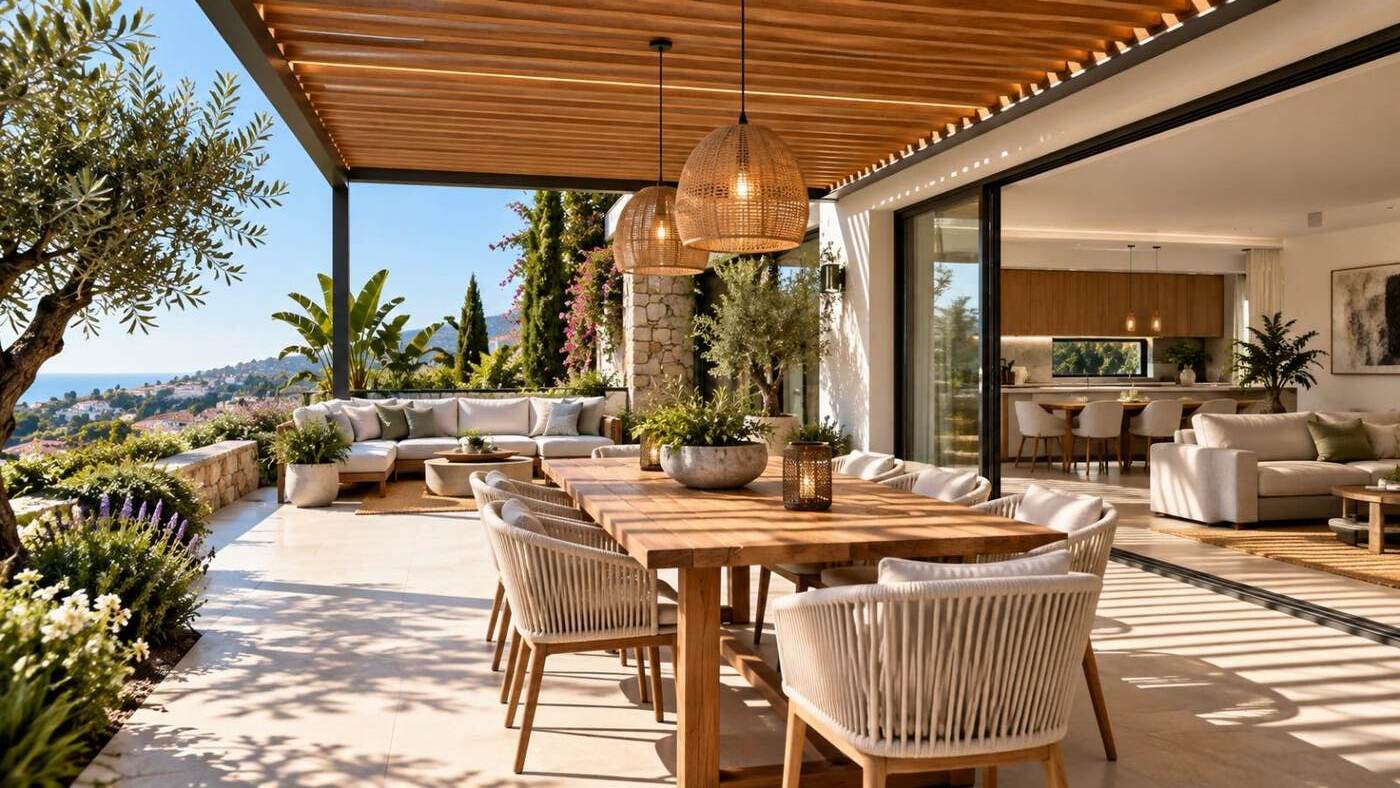 Moradia contemporânea com piscina